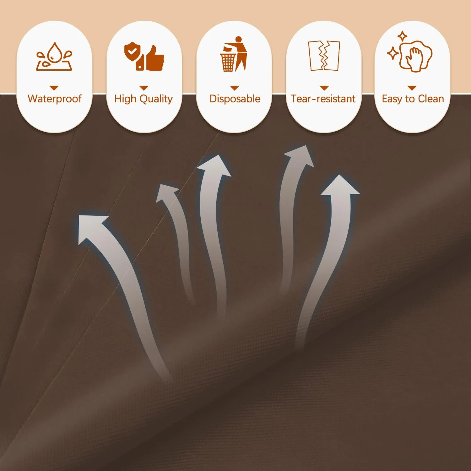 40 Pack Brown Plastic Tablecloth Disposable Tablecloths 54"x 108" Rectangle Plastic Table Cover Disposable Table Cloth for Party