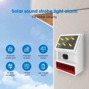 433MHz Wireless Waterproof Siren Home Security Kit with PIR Motion Sensor,Door/Window Sensors,and Remote Control(8-Piece Alarm System)