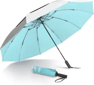 46 Inch UPF50  Sun Umbrella UV Protection UV Umbrellas For Sun Protection Large Compact Travel Umbrella 10 Ribs Double Canopy Inverted Windproof Umbrella Auto Open Close