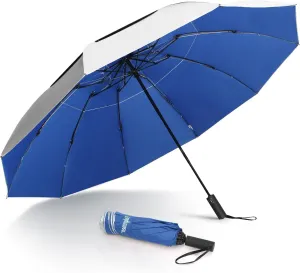 46 Inch UPF50  Sun Umbrella UV Protection UV Umbrellas For Sun Protection Large Compact Travel Umbrella 10 Ribs Double Canopy Inverted Windproof Umbrella Auto Open Close