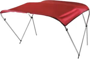 46 "High Boat Canopy Heavy-Duty Bimini Tops Cover for Boats Waterproof Sun Shade Boat Cover with Aluminum Alloy Frame and Adjustable Windproof Straps (Red, 67"-72" W)