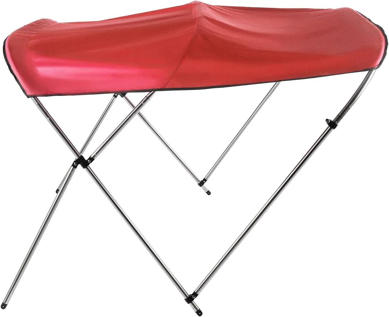 46 "High Boat Canopy Heavy-Duty Bimini Tops Cover for Boats Waterproof Sun Shade Boat Cover with Aluminum Alloy Frame and Adjustable Windproof Straps (Red, 67"-72" W)