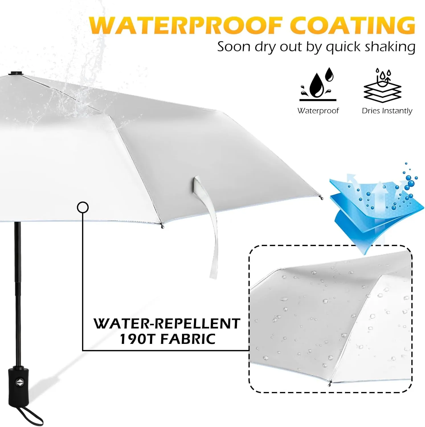 46inch UPF 50  Sun Umbrella UV Protection UV Umbrella Parasol Umbrella for SunTravel Compact Umbrella for Rain Sun Waterproof And Wind Resistant Sun Blocking Umbrella Auto Open Close
