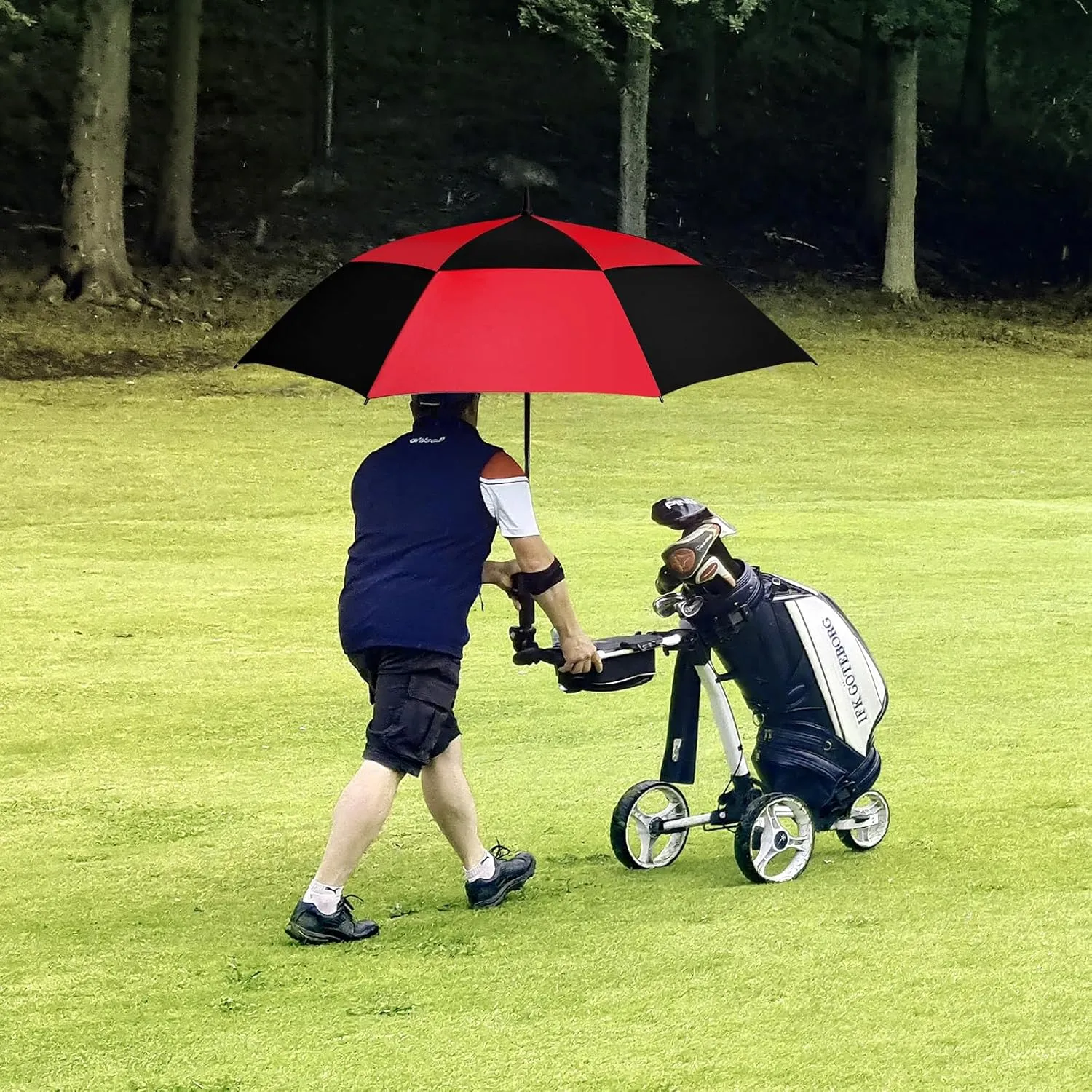 47/54 Inch Ventilated Double Canopy Windproof Stick Umbrellas for Rain, Automatic Open Golf Umbrella – Available in for Adults, Kids, Outdoor Enthusiasts