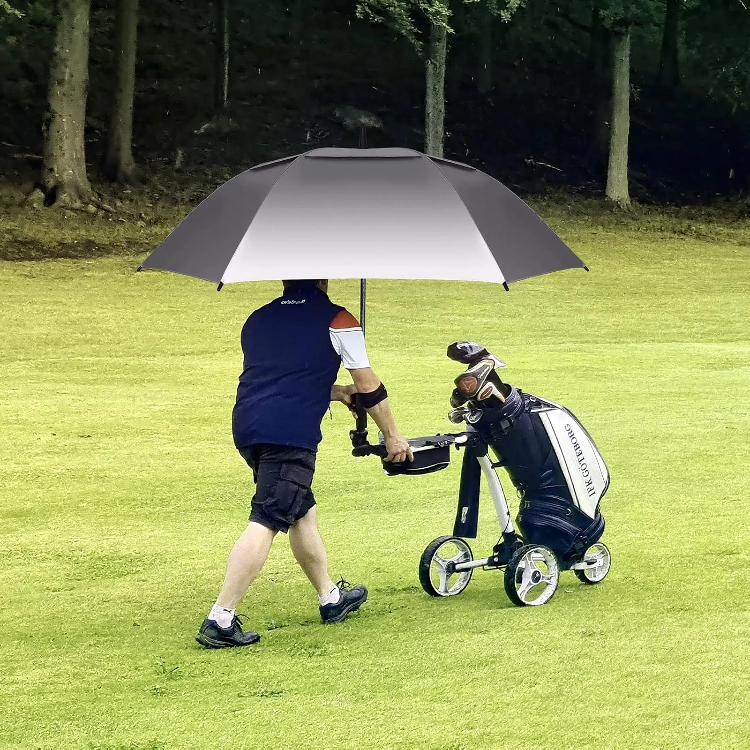47/54 Inch Ventilated Double Canopy Windproof Stick Umbrellas for Rain, Automatic Open Golf Umbrella – Available in for Adults, Kids, Outdoor Enthusiasts