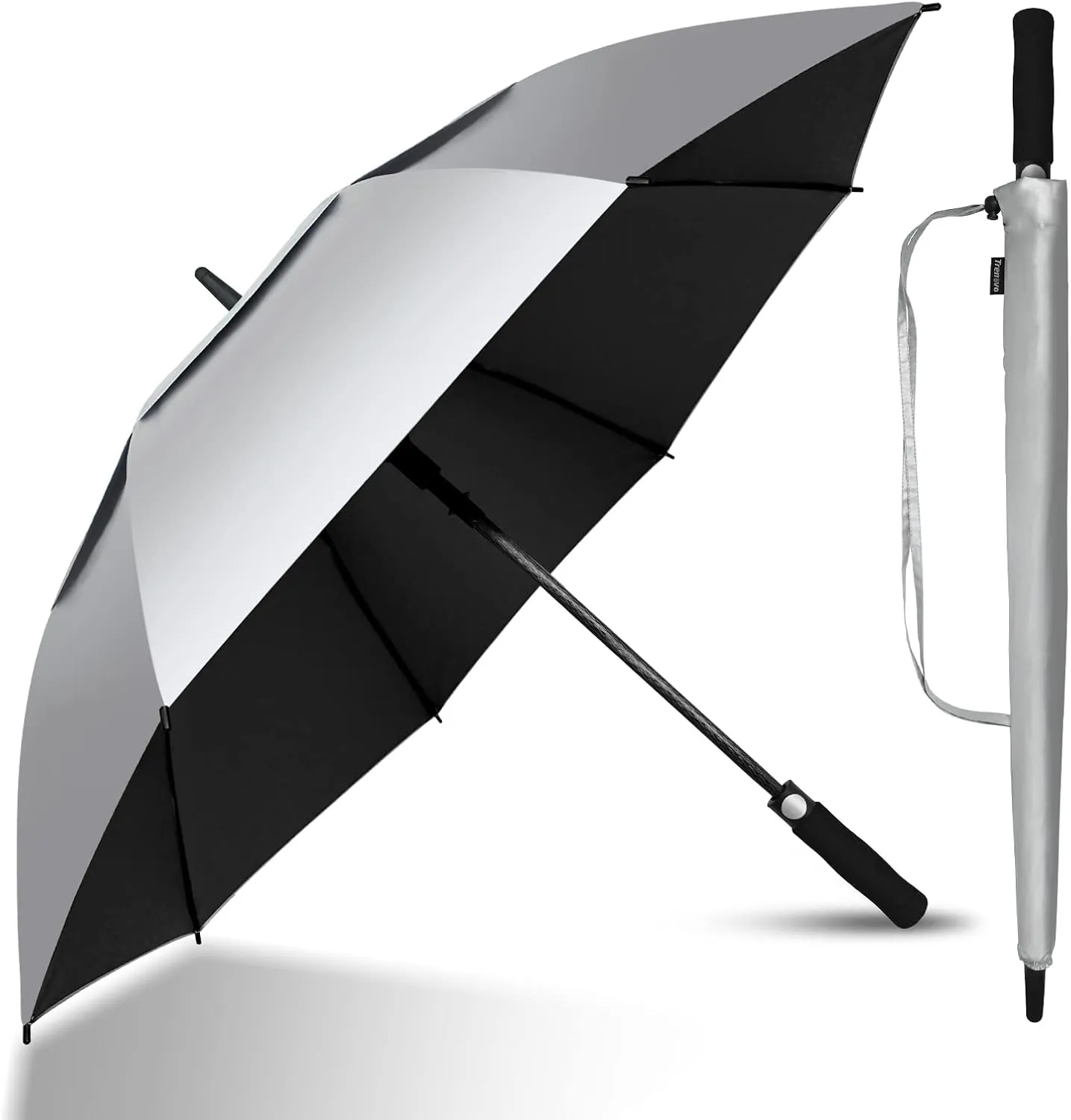 47/54 Inch Ventilated Double Canopy Windproof Stick Umbrellas for Rain, Automatic Open Golf Umbrella – Available in for Adults, Kids, Outdoor Enthusiasts