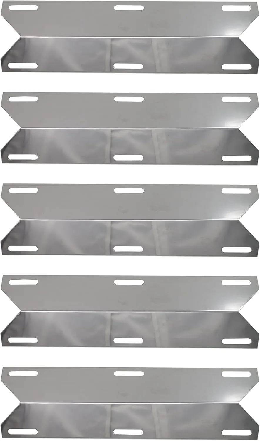 5-Pack BBQ Grill Heat Shield Plate Tent Replacement Parts for Charmglow 720-0396 - Compatible Barbeque Stainless Steel Flame Tamer, Guard, Deflector, Flavorizer Bar, Vaporizer Bar, Burner Cover 15"