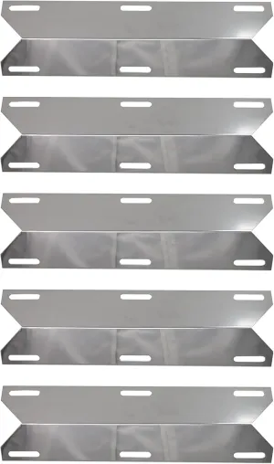 5-Pack BBQ Grill Heat Shield Plate Tent Replacement Parts for Charmglow 720-0578 - Compatible Barbeque Stainless Steel Flame Tamer, Guard, Deflector, Flavorizer Bar, Vaporizer Bar, Burner Cover 15"