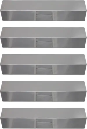 5-Pack BBQ Grill Heat Shield Plate Tent Replacement Parts for Charmglow 810-8410-F - Compatible Barbeque Stainless Steel Flame Tamer, Guard, Deflector, Flavorizer Bar, Vaporizer Bar, Burner Cover 15"