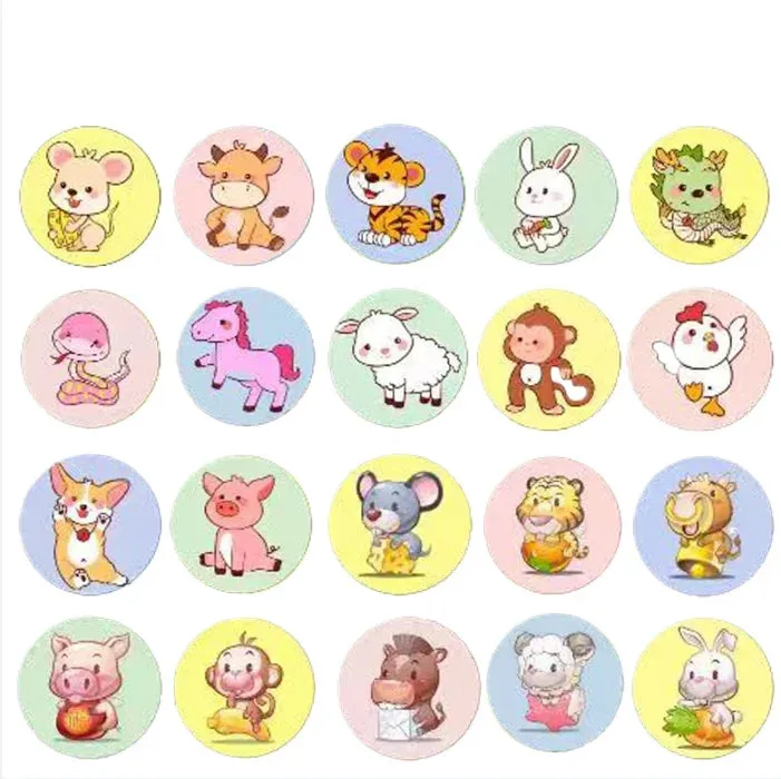 50pcs Cartoon Mini Waterproof Bandages Round Wound Patch First Aid Strips