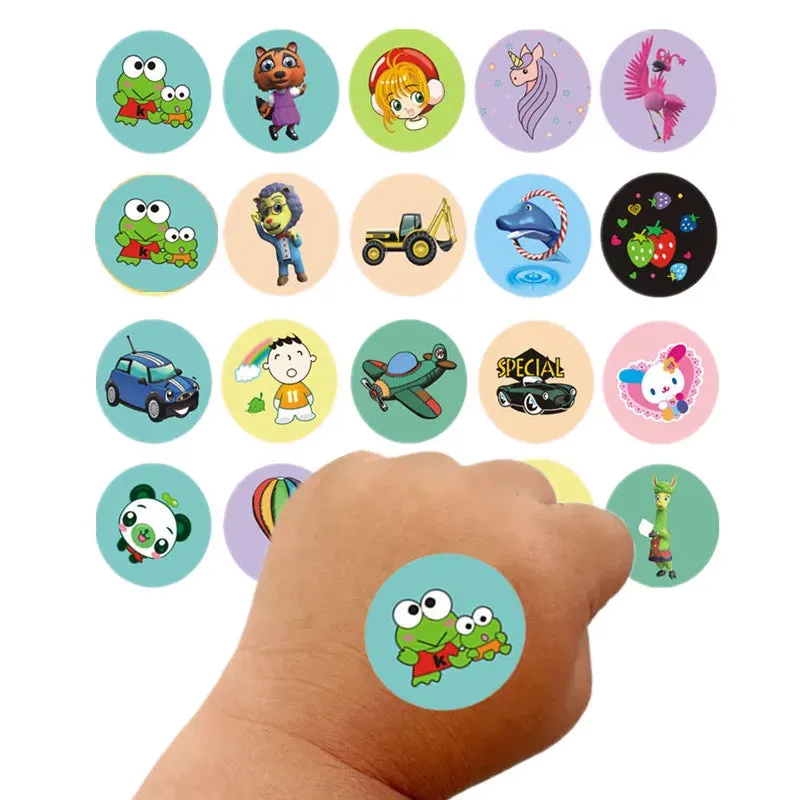 50pcs Cartoon Mini Waterproof Bandages Round Wound Patch First Aid Strips