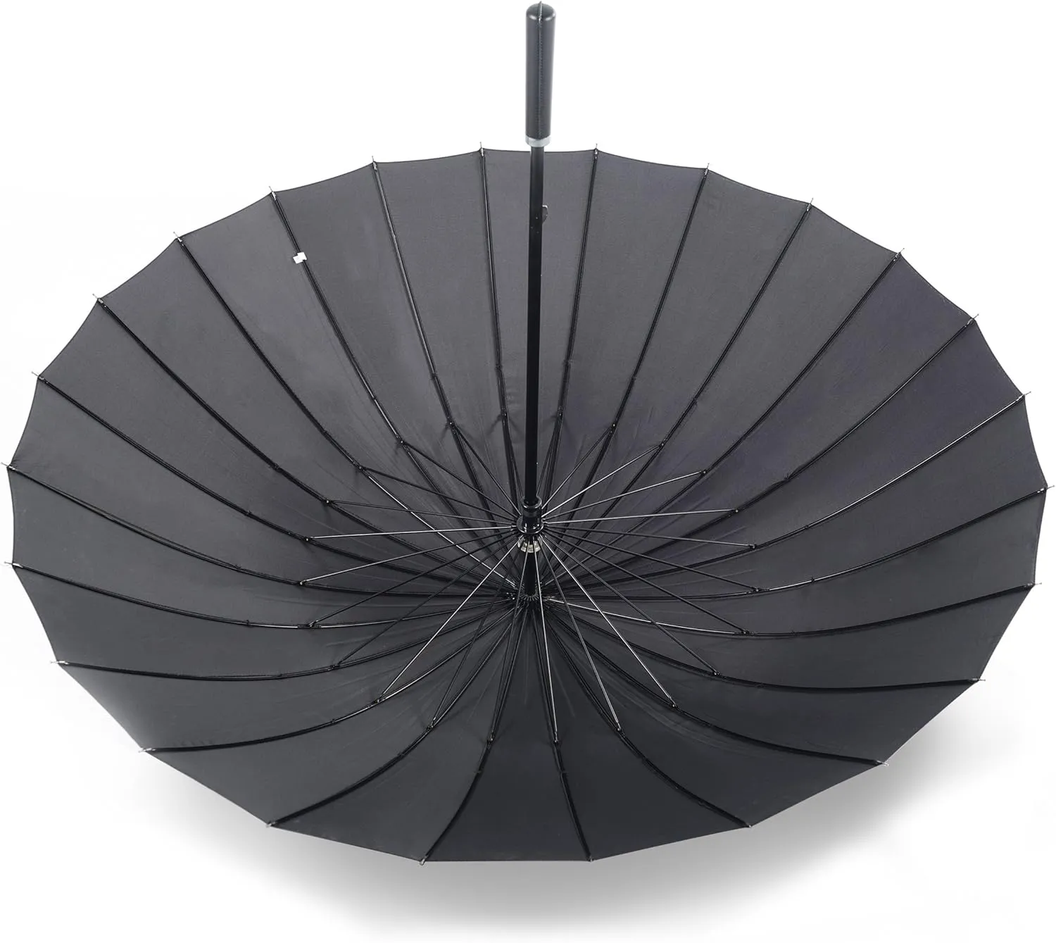 52-inch Straight Golf Umbrella Windproof Rain/UV Protection Travel Umbrella With Super Large Canopy - Sturdy and Portable, Black 24 Ribs