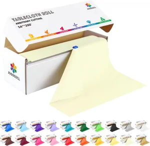 54 Inch X 200 Feet Plastic Table Cover Roll with Convenient Slide Cutter, Disposable Plastic Table Cloth Roll with Cut-to-Size Design for Weddings, Banquets, Parties (Beige)