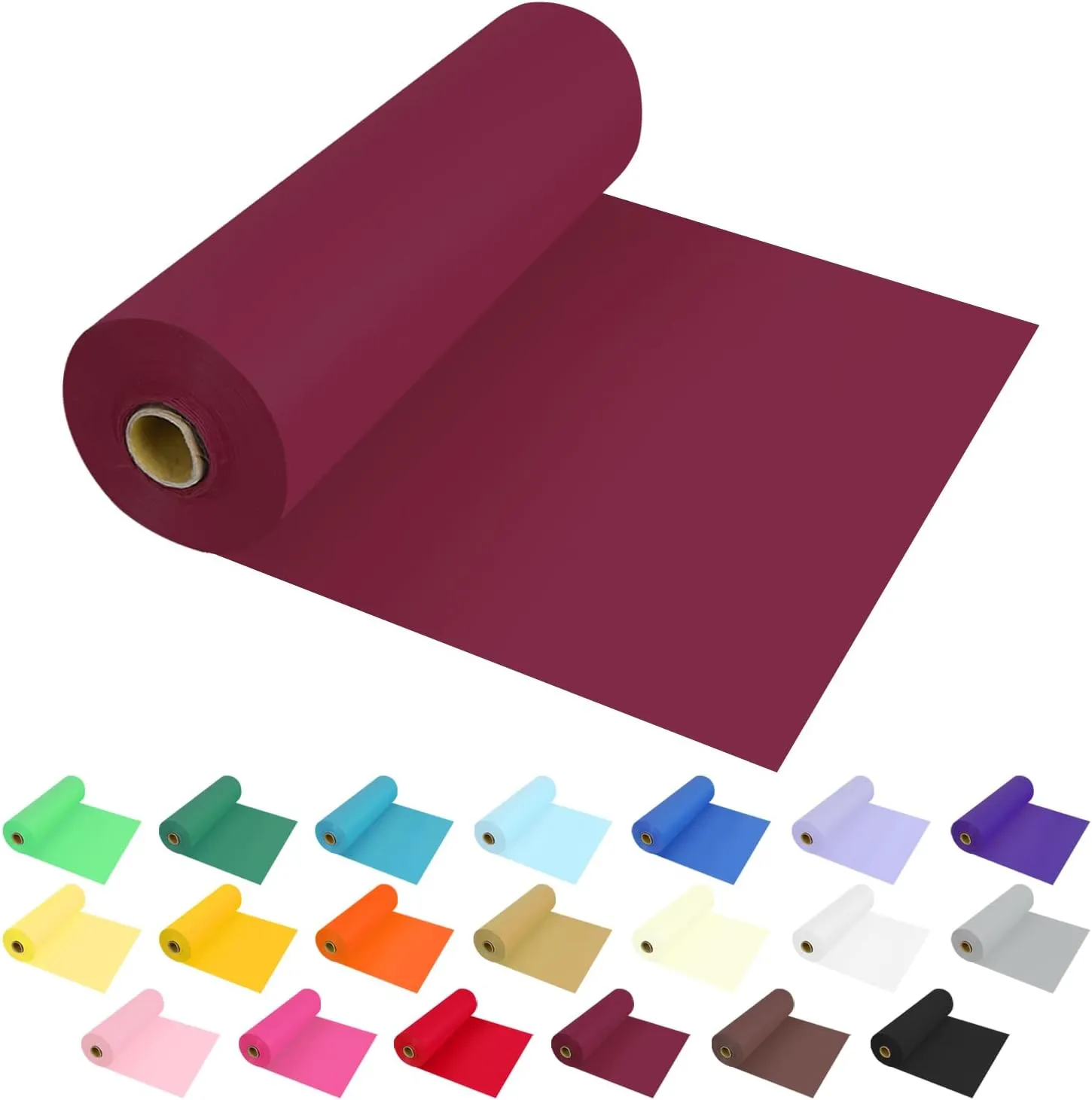 54 Inch X 300 Feet Plastic Table Cover Roll Premium Disposable Plastic Tablecloth for All Type/Shape Tables | Picnic, Party, Banquet, Birthdays, Weddings (Burgundy, 54 Inch X 300 Feet)