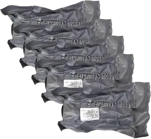 5pcs Outdoor Emergency Bandages Israeli Bandages 6 inch Elastic Vacuum-Sealed Hemostatic Compression Bandages