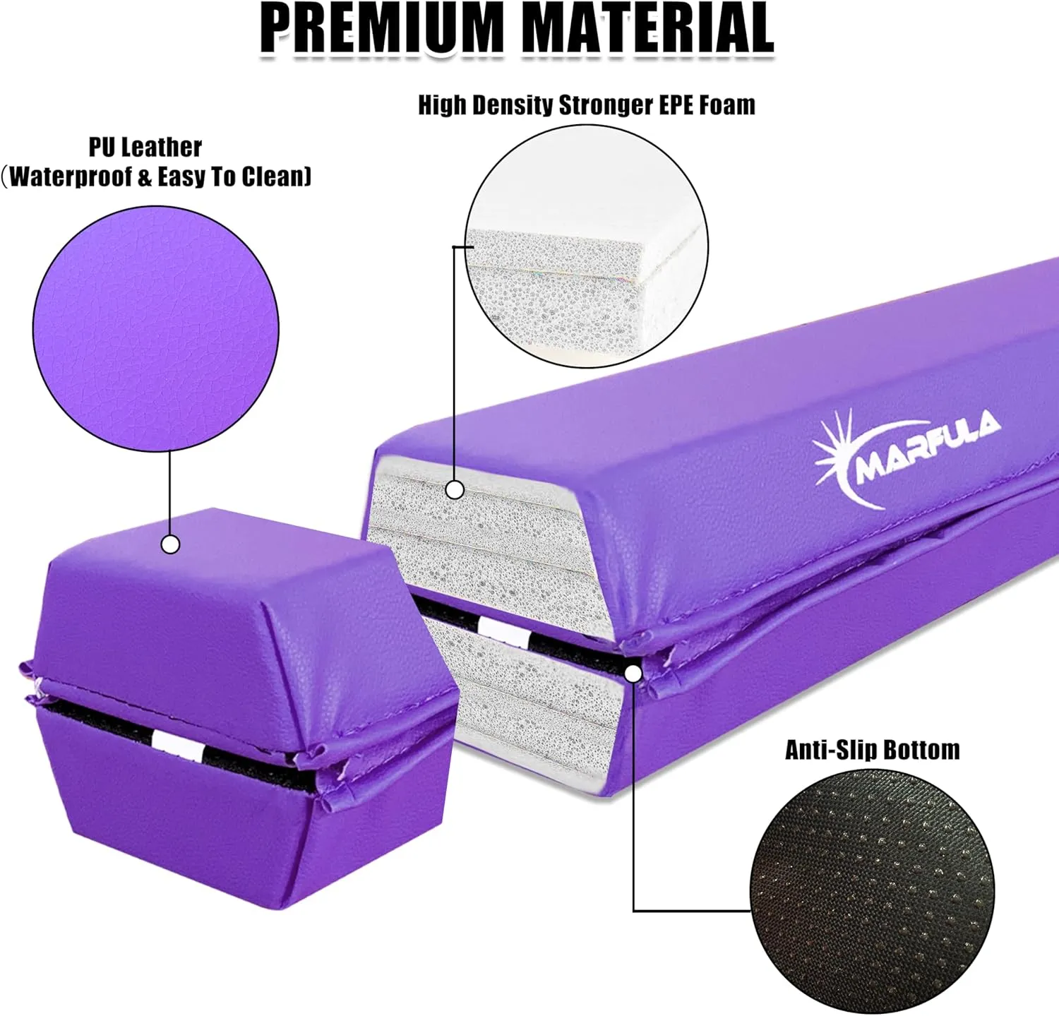 6 FT / 8 FT / 9 FT / 10 FT Folding Gymnastic Balance Beam for Kids with Carry Bag for Home and Club Use