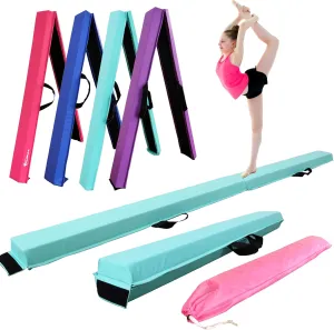 6 FT / 8 FT / 9 FT / 10 FT Folding Gymnastic Balance Beam for Kids with Carry Bag for Home and Club Use