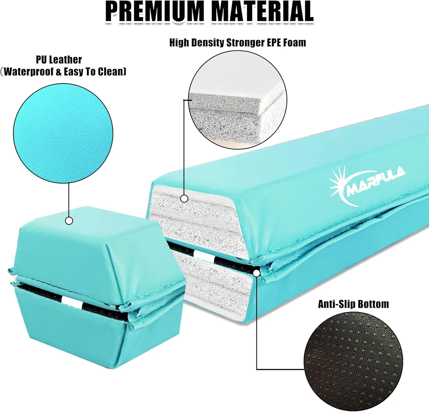 6 FT / 8 FT / 9 FT / 10 FT Folding Gymnastic Balance Beam for Kids with Carry Bag for Home and Club Use