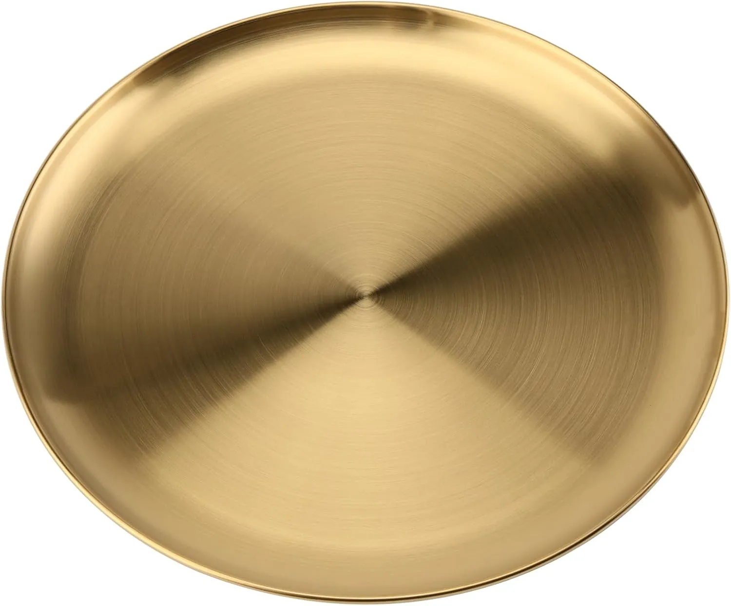 6 PCS 10 Inch Stainless Steel Plates, Reusable Round Metal Dinner Plates Camping Plate, Kitchenware Dinner Dishes for for BBQ Steak, Dishwasher Safe, Gold