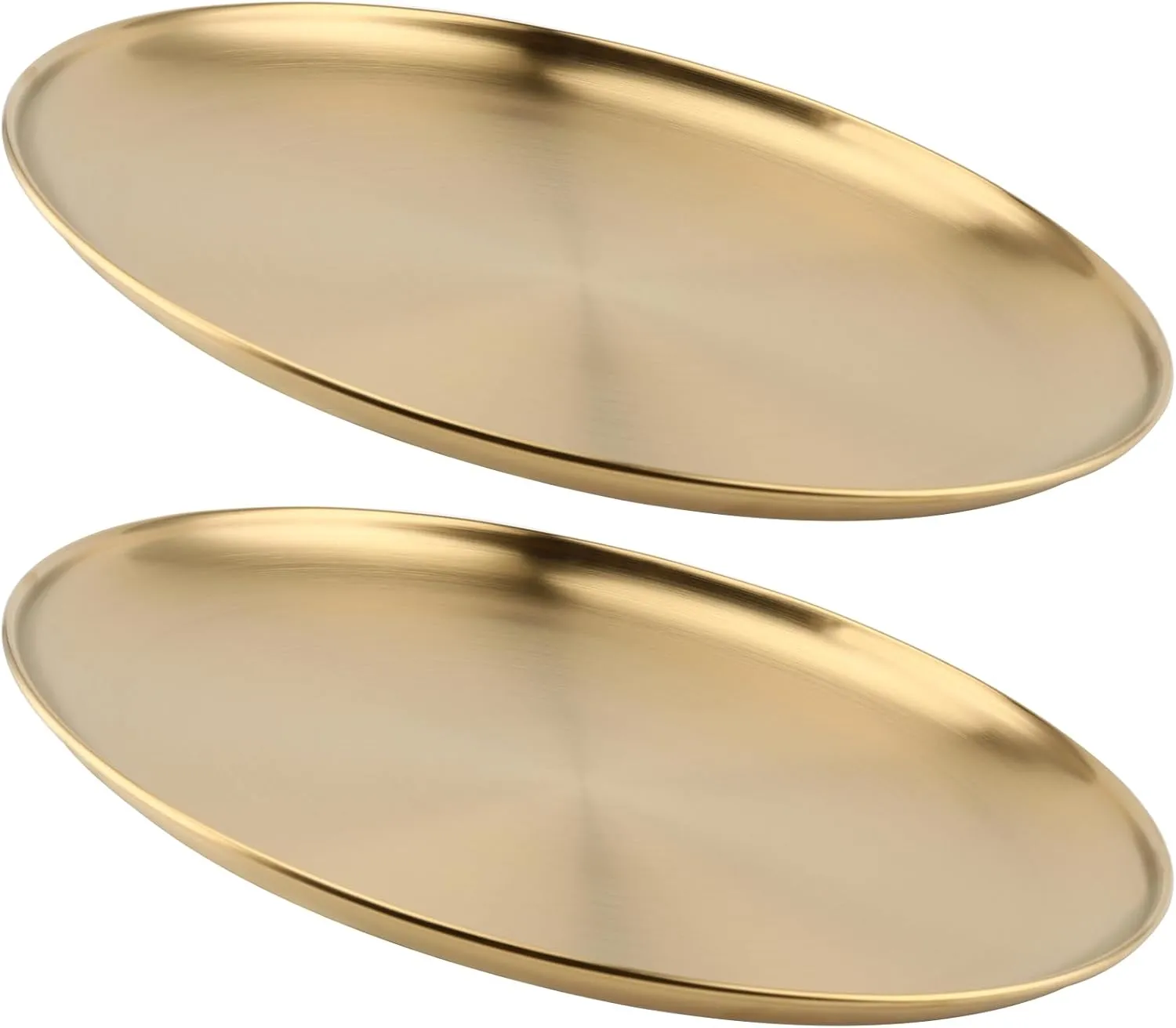 6 PCS 10 Inch Stainless Steel Plates, Reusable Round Metal Dinner Plates Camping Plate, Kitchenware Dinner Dishes for for BBQ Steak, Dishwasher Safe, Gold