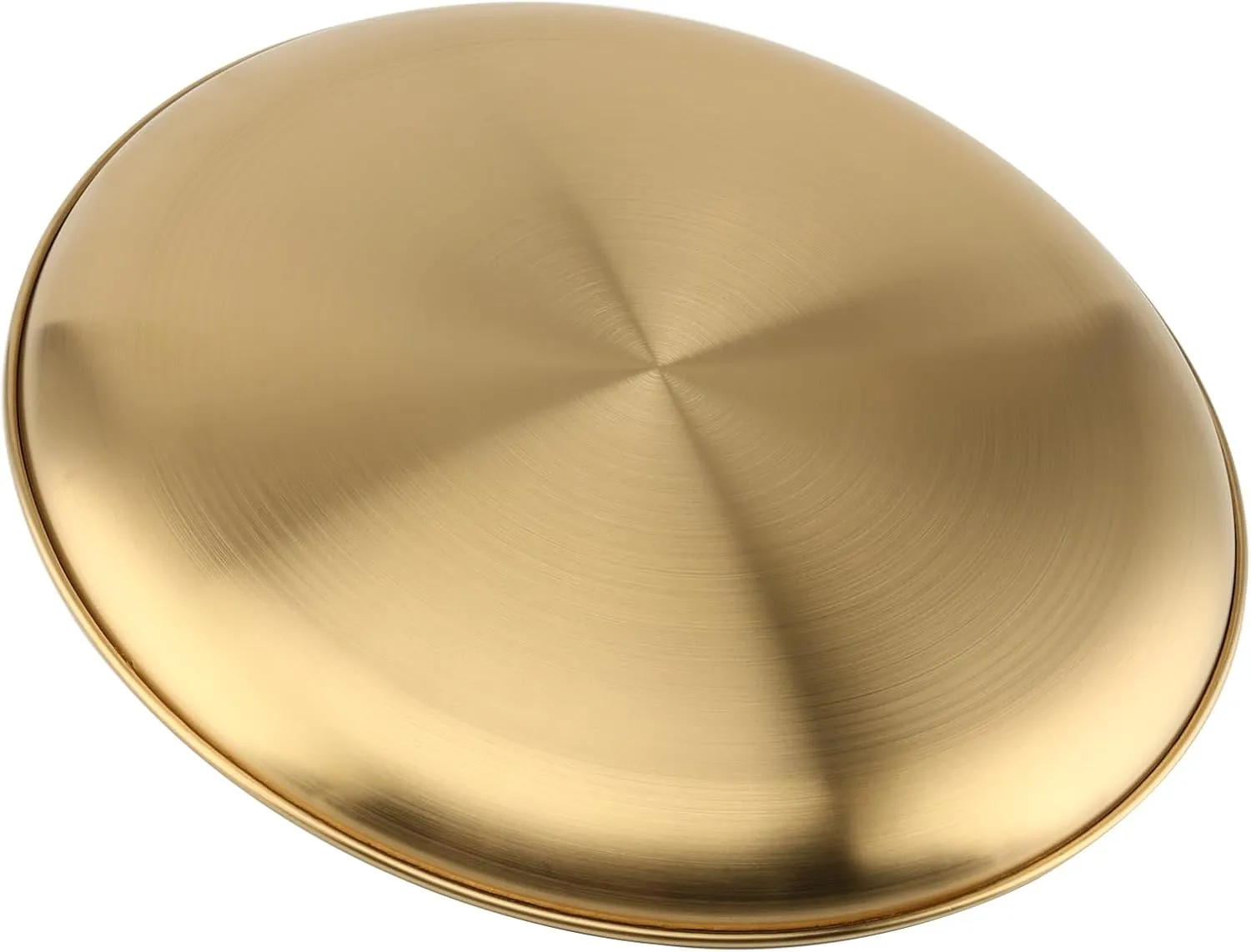 6 PCS 10 Inch Stainless Steel Plates, Reusable Round Metal Dinner Plates Camping Plate, Kitchenware Dinner Dishes for for BBQ Steak, Dishwasher Safe, Gold