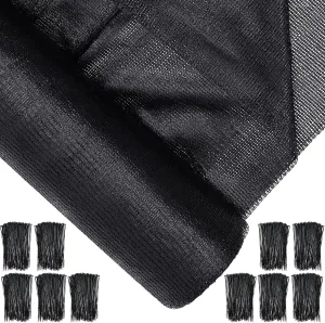 6 x 200 ft Shade Cloth Black Shade Cloth Roll for Covering Garden 70% Mesh UV Resistant Net with Ties for Patio Outdoor Greenhouse Fence Flower Plant Cover Canopy