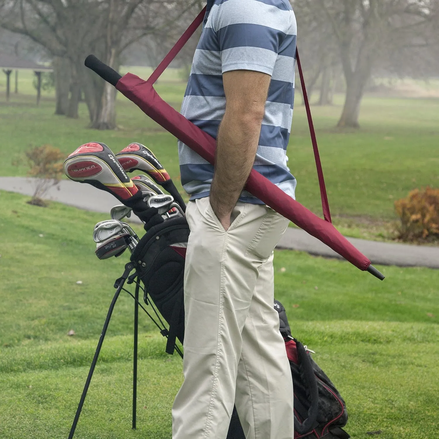 62/68 Inch Automatic Open Golf Umbrella - Extra Large Vented Windproof Waterproof Sturdy Double Canopy