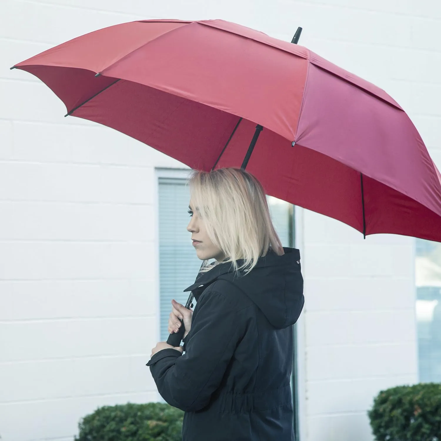 62/68 Inch Automatic Open Golf Umbrella - Extra Large Vented Windproof Waterproof Sturdy Double Canopy