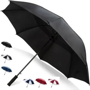 62/68 Inch Automatic Open Golf Umbrella - Extra Large Vented Windproof Waterproof Sturdy Double Canopy