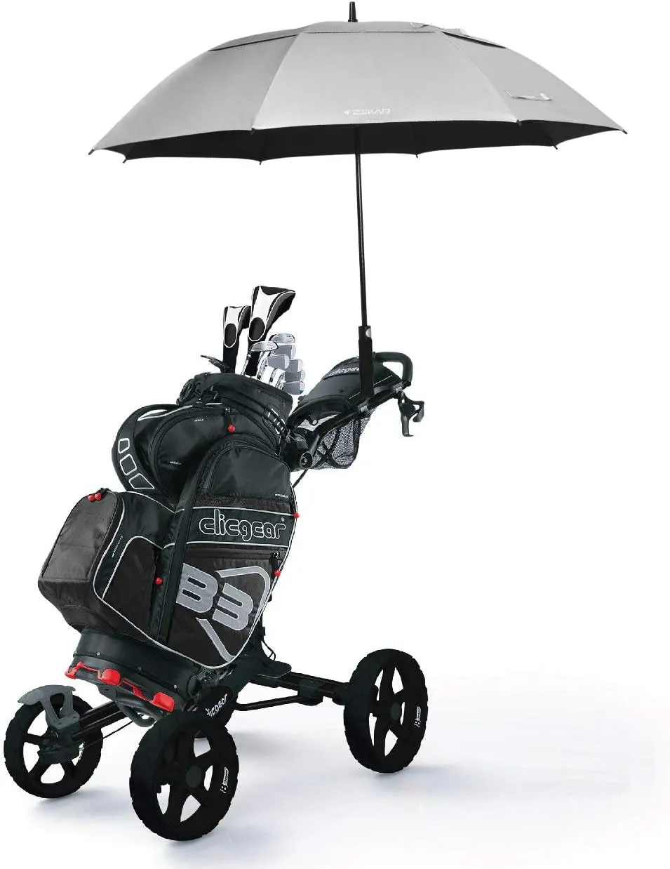 62" & 68" Windproof Large Vented Canopy Golf Umbrella, UPF 50  Patio Umbrella | Sun UV Protection | Keep You Cool (Silver, 62"-Pack-of-2)