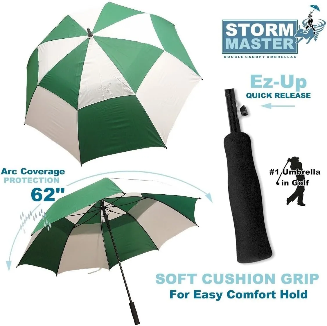 62" Double Canopy Golf Umbrellas