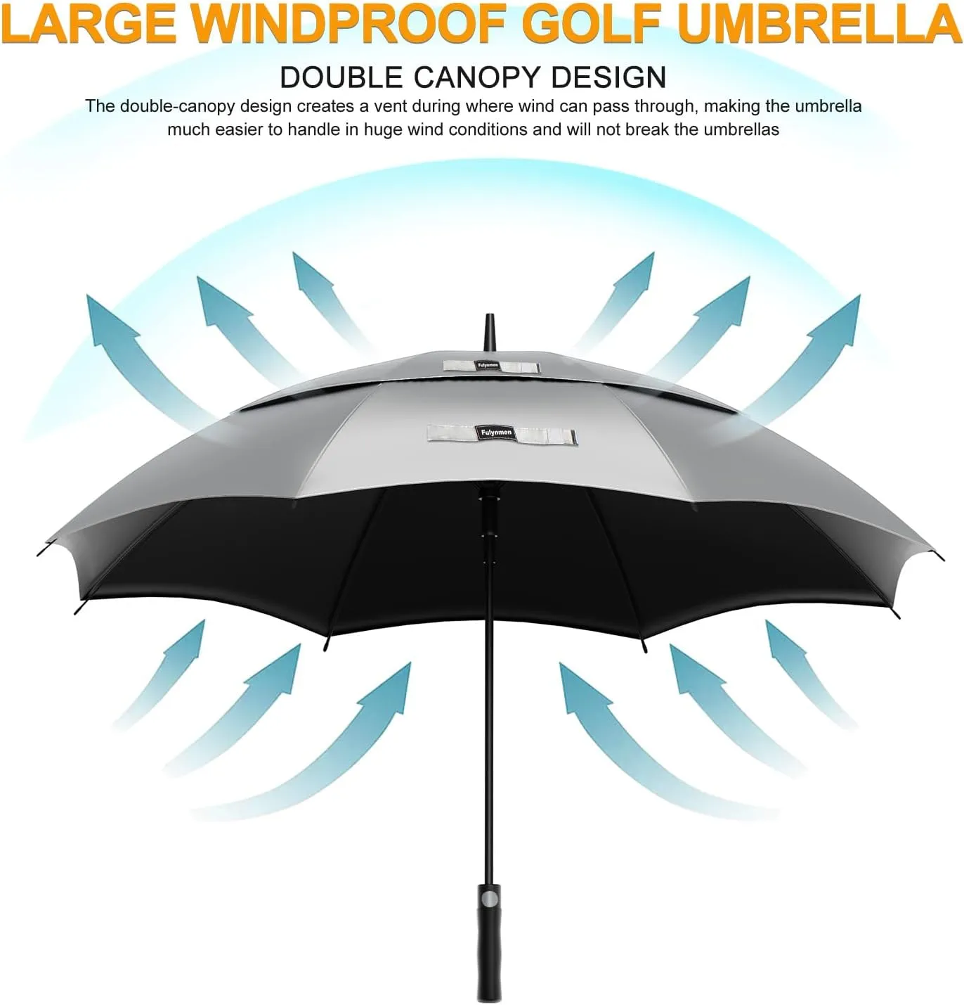 68/62/54 Inch UPF50  Sun Umbrella UV Protection UV Umbrellas for Sun Protections Windproof Large Golf Umbrella Auto Open and Vented Double Canopy Umbrellas for Sun and Rain