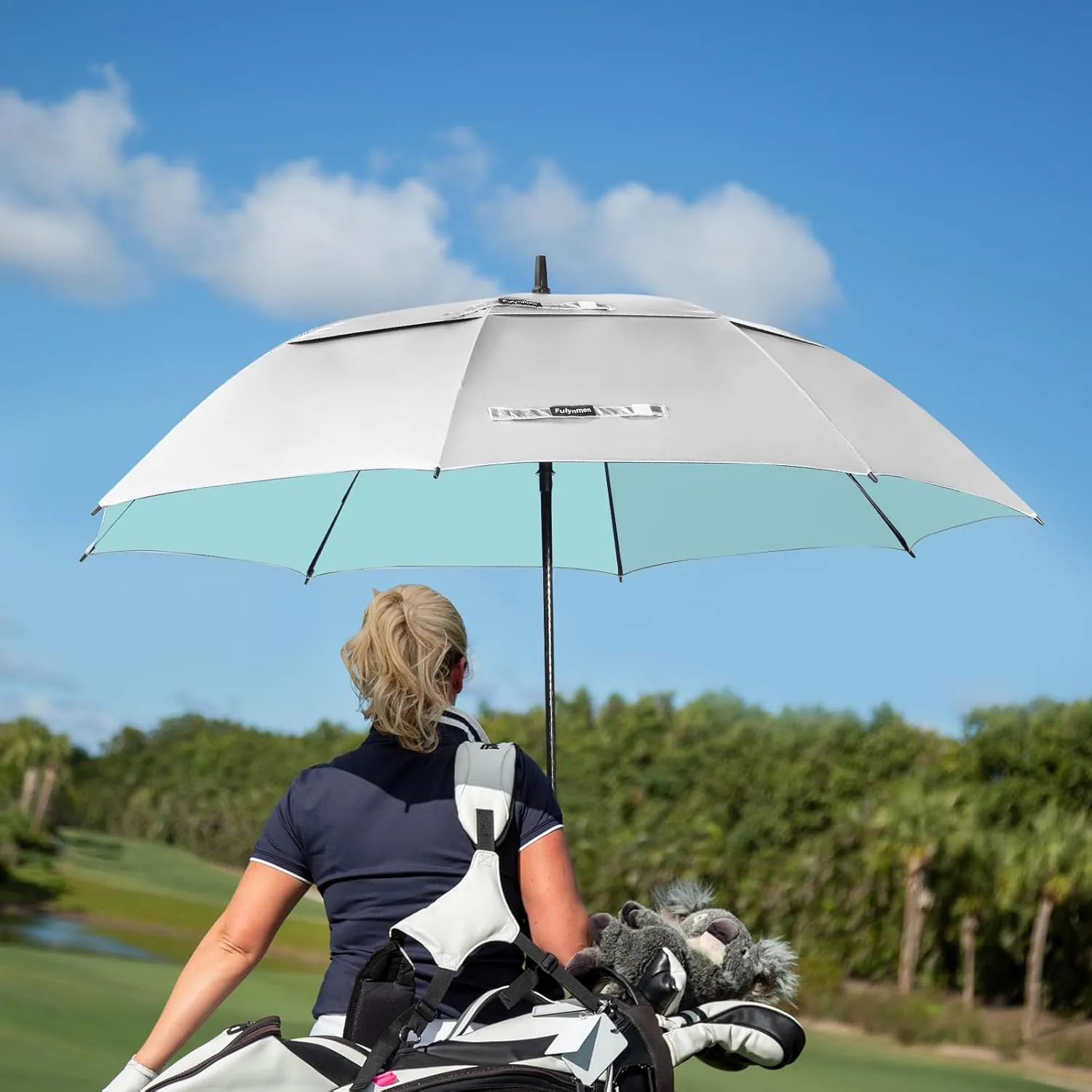 68/62/54 Inch UPF50  Sun Umbrella UV Protection UV Umbrellas for Sun Protections Windproof Large Golf Umbrella Auto Open and Vented Double Canopy Umbrellas for Sun and Rain