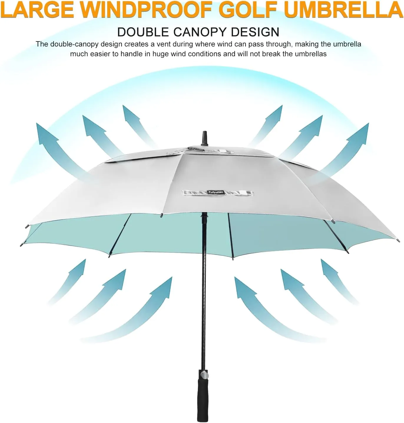 68/62/54 Inch UPF50  Sun Umbrella UV Protection UV Umbrellas for Sun Protections Windproof Large Golf Umbrella Auto Open and Vented Double Canopy Umbrellas for Sun and Rain