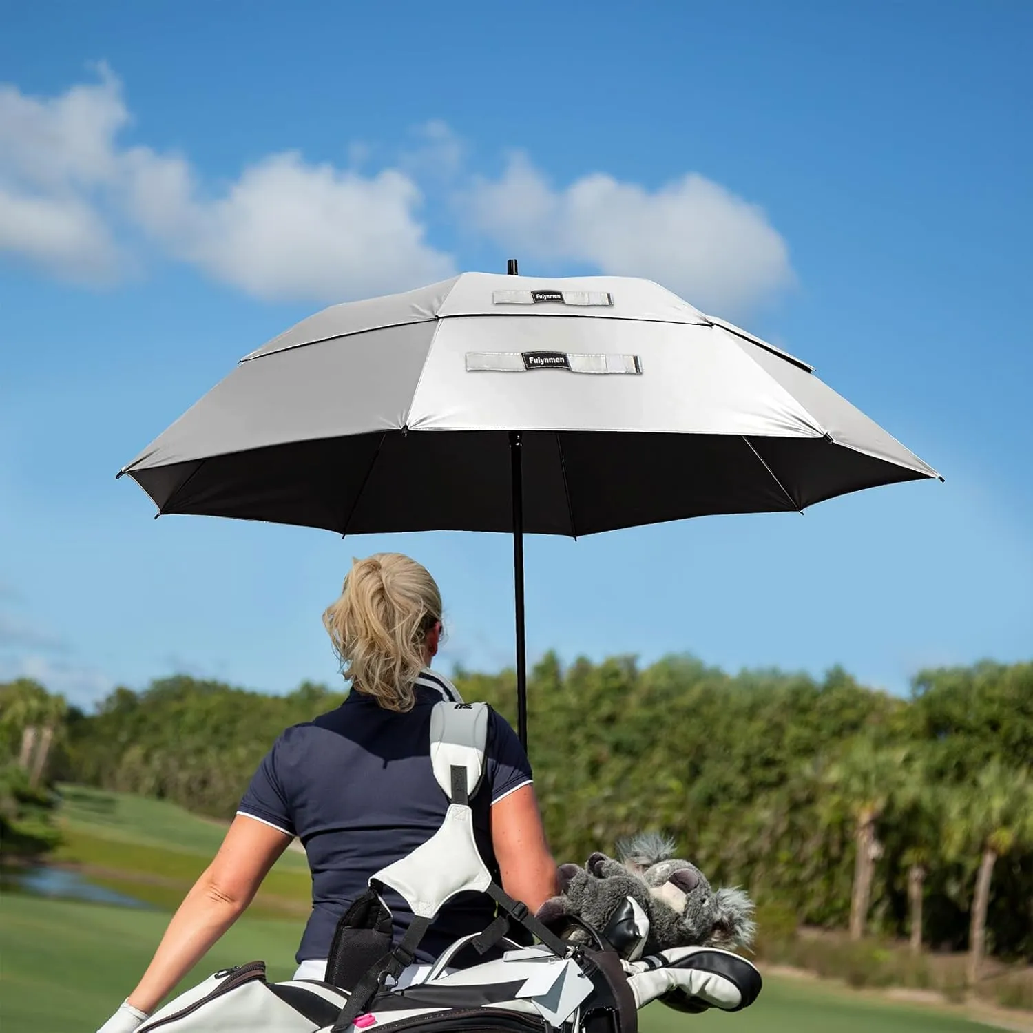 68/62/54 Inch UPF50  Sun Umbrella UV Protection UV Umbrellas for Sun Protections Windproof Large Golf Umbrella Auto Open and Vented Double Canopy Umbrellas for Sun and Rain
