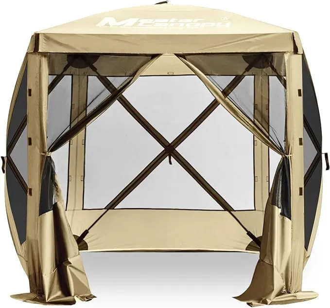 6x6/10x10/12x12/12.5x12.5 Portable Screen House Room Pop up Gazebo Outdoor Camping Tent