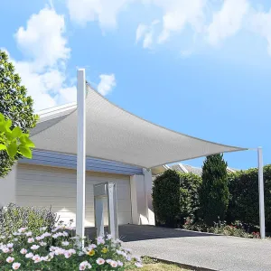 7' x 7' Grey Square Sun Shade Sail Canopy, 95% UV Blockage Awning Shelter Fabric Cloth Screen for Patio Outdoor Backyard - Heavy Duty Commercial Grade (Custom Size - Made in USA)