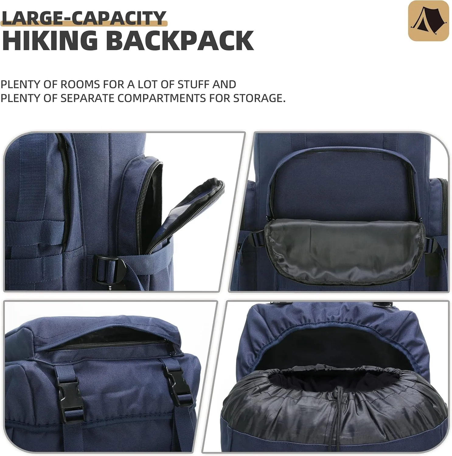 70L Hiking Backpack Military Tactical Camping Adjustable waterproof Climbing Sport Bags