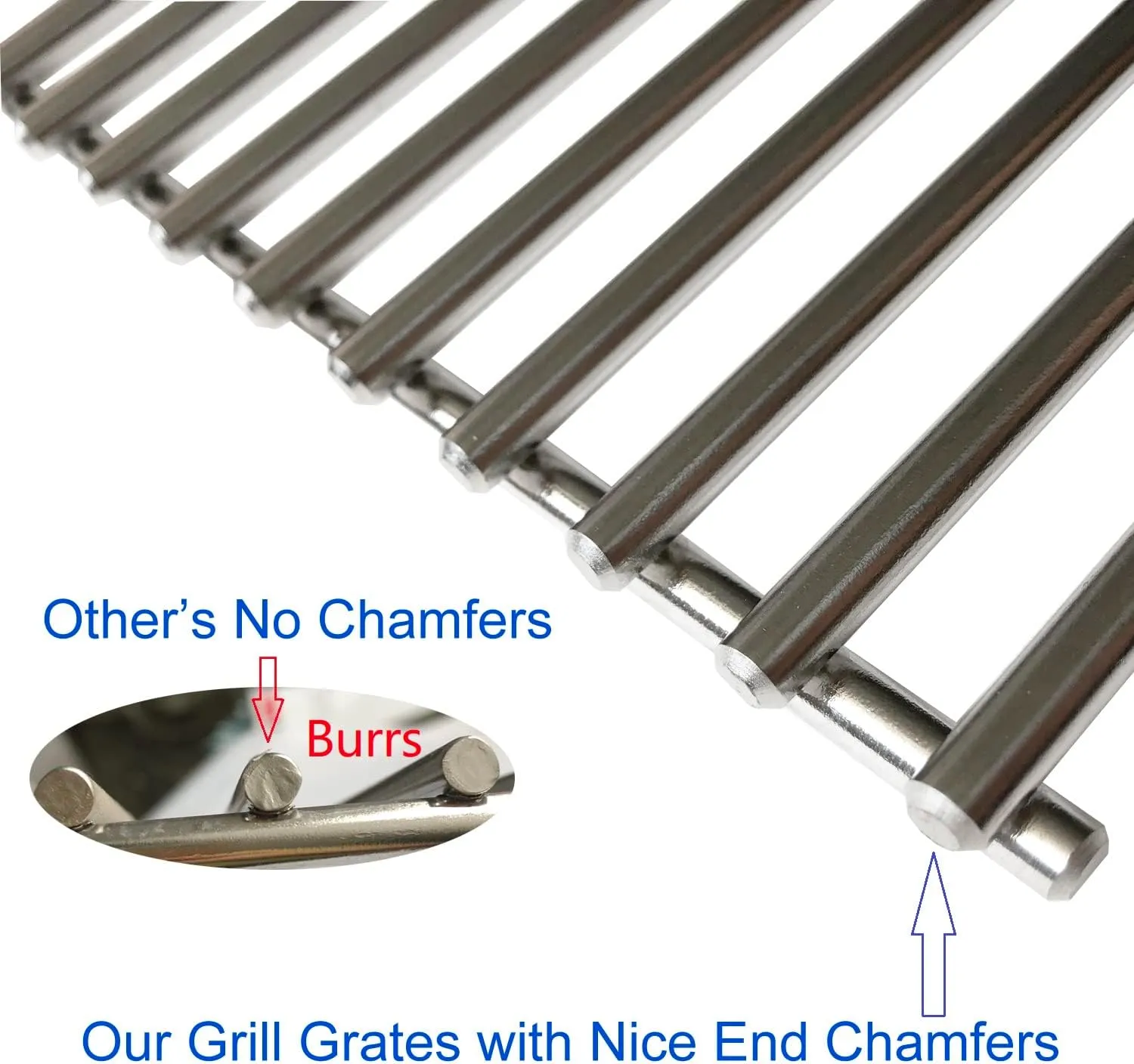 7mm 4 Pack Bull BBQ Lion Premium BBQ Grill Grate Replacement Parts For Bull 16517 BBQ Angus, Brahma, Lonstar Select, Outlaw Steer Premium, Lonestar Select, 7 Burner Premium, 65073 L60000 L75000 L90000