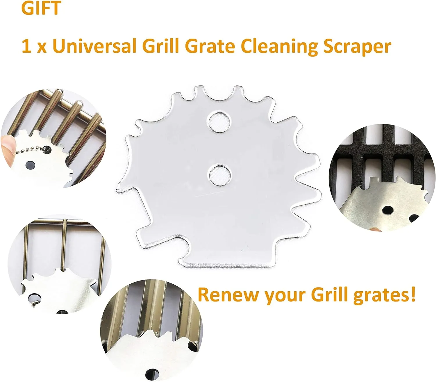 7mm 4 Pack Bull BBQ Lion Premium BBQ Grill Grate Replacement Parts For Bull 16517 BBQ Angus, Brahma, Lonstar Select, Outlaw Steer Premium, Lonestar Select, 7 Burner Premium, 65073 L60000 L75000 L90000