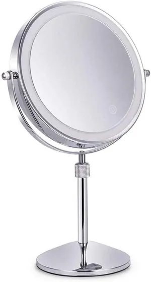 8 Inch Round Cosmetic Vanity Mirrors, 360 Degree Swivel Double Sided Make Up Mirrors for Bathrooms, Hotels