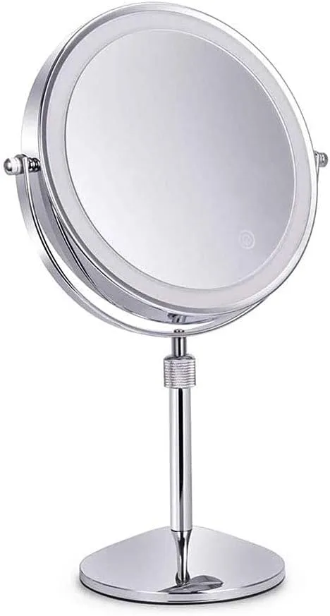 8 Inch Round Cosmetic Vanity Mirrors, 360 Degree Swivel Double Sided Make Up Mirrors for Bathrooms, Hotels