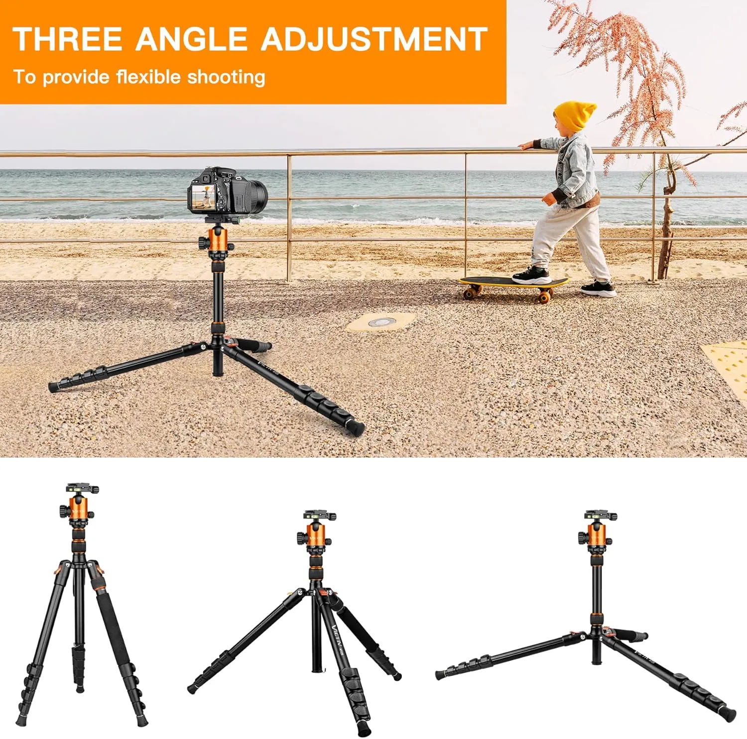 82" Tall Camera Tripod Heavy Duty, Victiv Aluminum DSLR Tripod Monopod for Photography Travel, Professional Camera Stand for Spotting Scope Telescope Binocular
