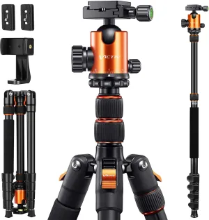 82" Tall Camera Tripod Heavy Duty, Victiv Aluminum DSLR Tripod Monopod for Photography Travel, Professional Camera Stand for Spotting Scope Telescope Binocular