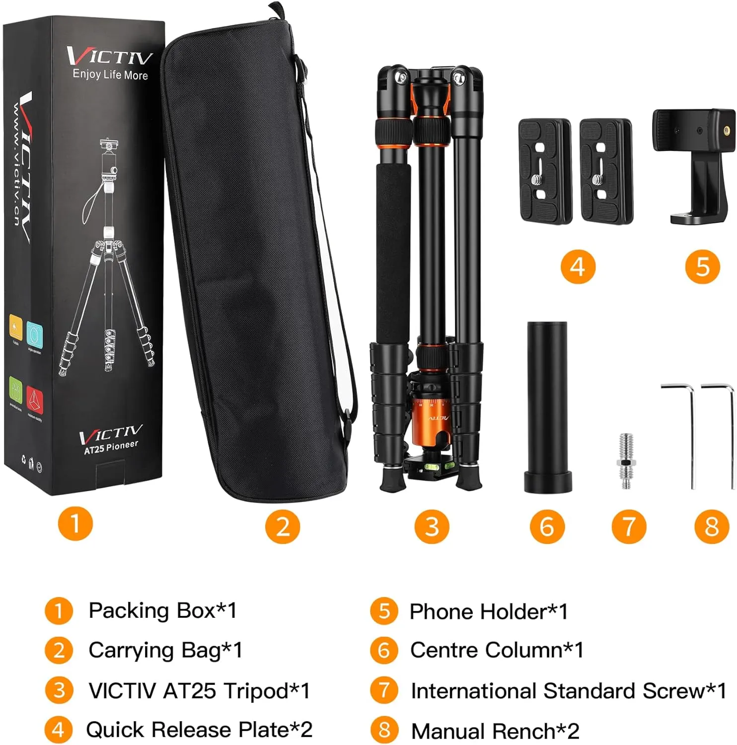 82" Tall Camera Tripod Heavy Duty, Victiv Aluminum DSLR Tripod Monopod for Photography Travel, Professional Camera Stand for Spotting Scope Telescope Binocular