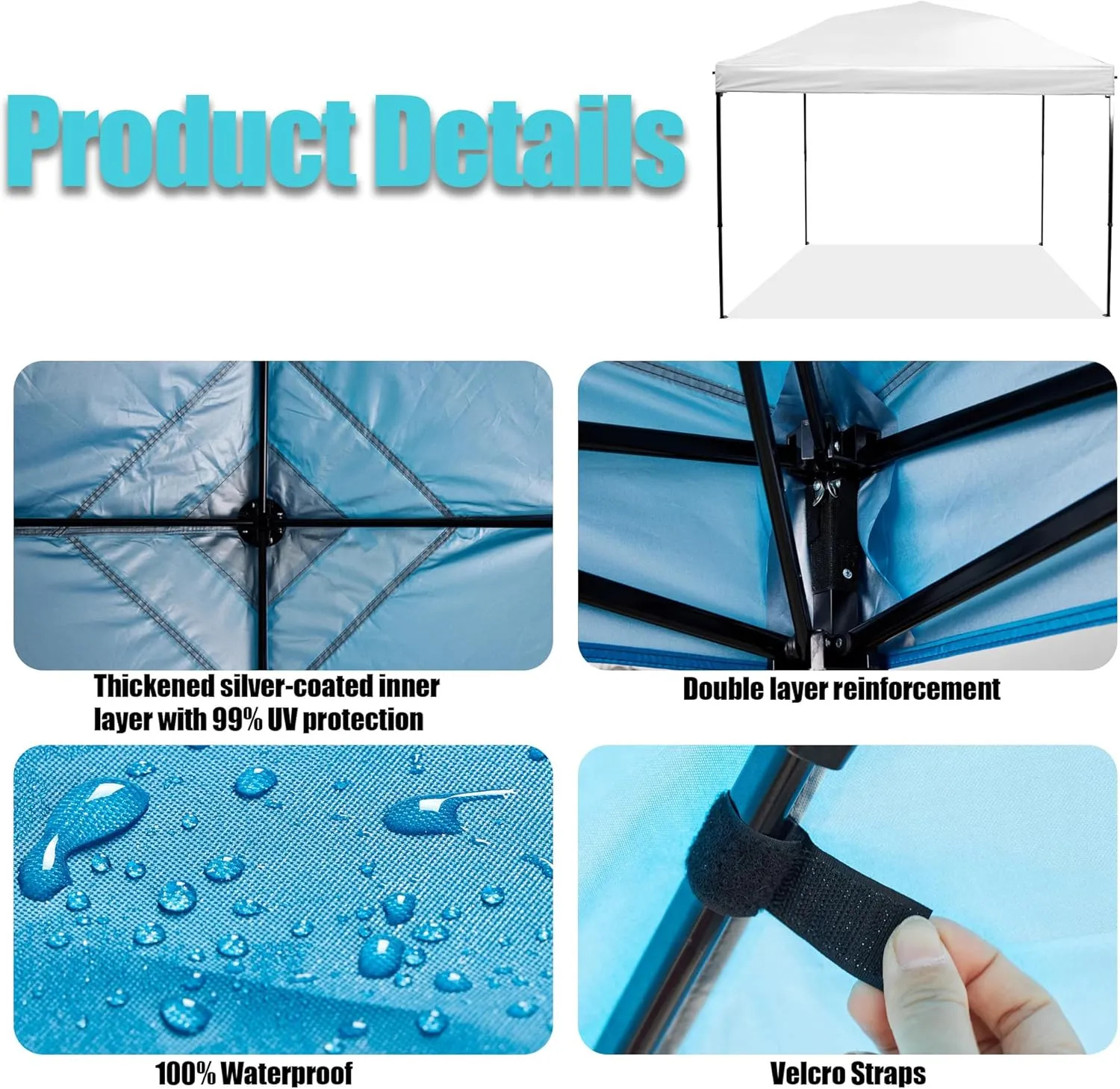 8x8 Canopy Replacement Top, Replacement Cover for 8x8 Pop Up Canopy Tent (Top Cover Only) White