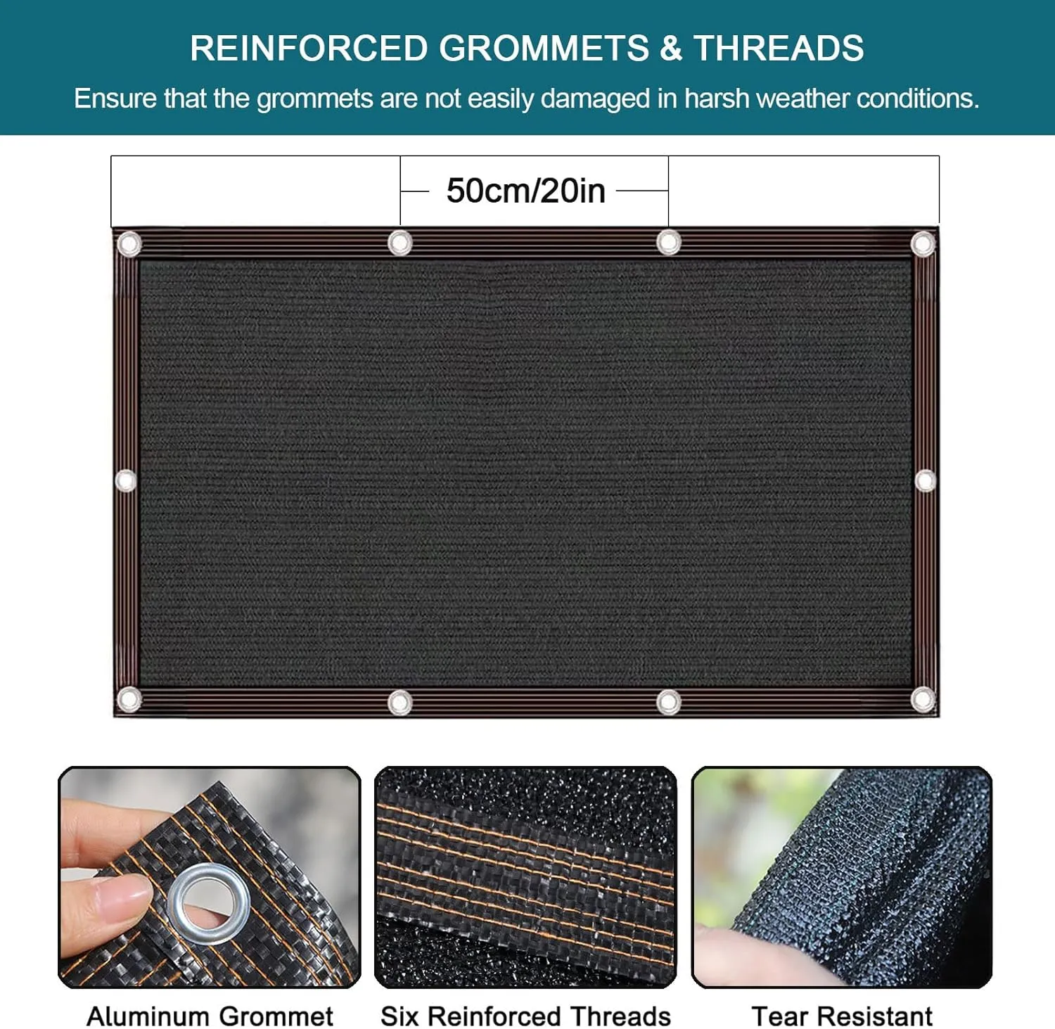 90% Shade Cloth, 20x20 FT Shade Mesh Tarp with Grommets, Black Outdoor Sunblock Shade Cloth Cover for Plants, Greenhouse, Patio, Chicken Coop, Sun Shade Net,6.5x26ft/200x800cm