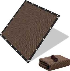 90% Shade Cloth Sun Fabric Privacy Screen Cover for Patio Garden Pergola Canopy with Gromments (Mocha, 8X10 FT)