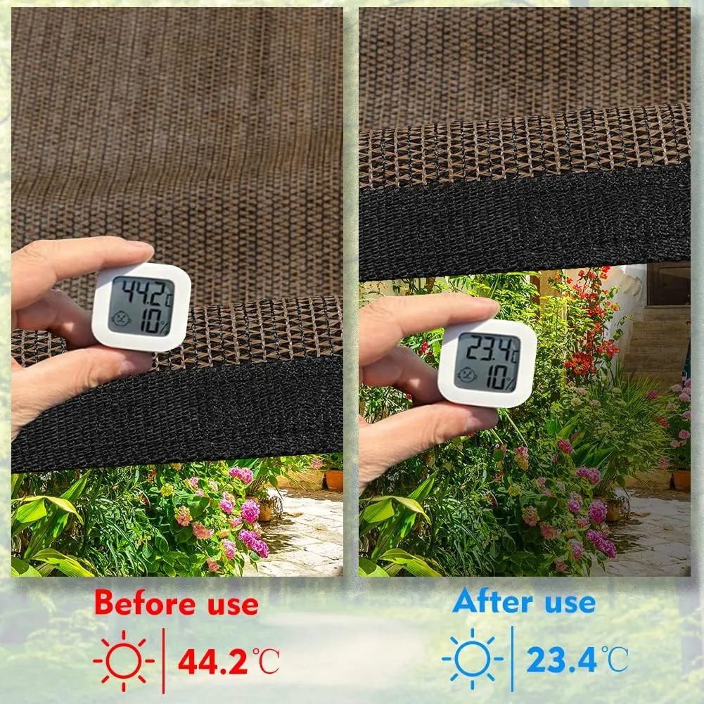 90% Shade Cloth Sun Fabric Privacy Screen Cover for Patio Garden Pergola Canopy with Gromments (Mocha, 8X10 FT)