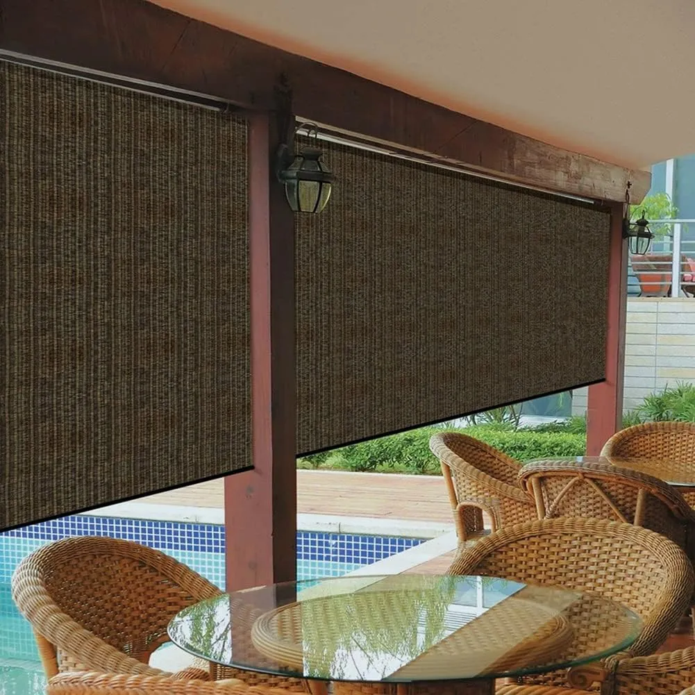 90% Shade Cloth Sun Fabric Privacy Screen Cover for Patio Garden Pergola Canopy with Gromments (Mocha, 8X10 FT)
